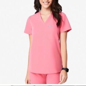 Figs Neon Pink Catarina One-Pocket Scrub Top XL